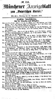 Bayerischer Kurier Sonntag 22. November 1868