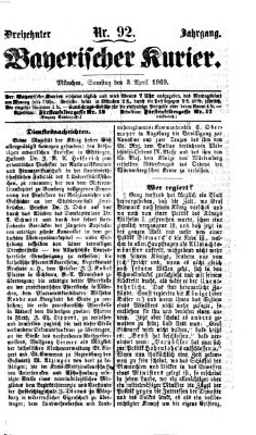 Bayerischer Kurier Samstag 3. April 1869