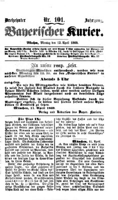 Bayerischer Kurier Montag 12. April 1869