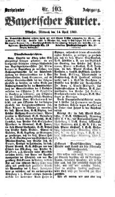 Bayerischer Kurier Mittwoch 14. April 1869