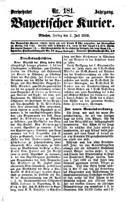 Bayerischer Kurier Freitag 2. Juli 1869