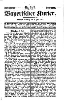 Bayerischer Kurier Sonntag 4. Juli 1869