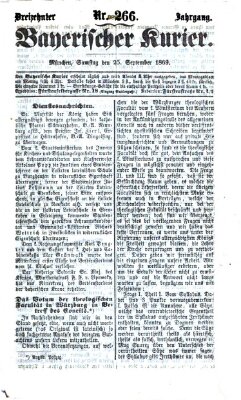 Bayerischer Kurier Samstag 25. September 1869