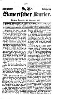 Bayerischer Kurier Montag 27. September 1869