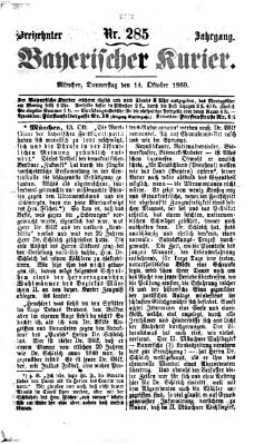 Bayerischer Kurier Donnerstag 14. Oktober 1869