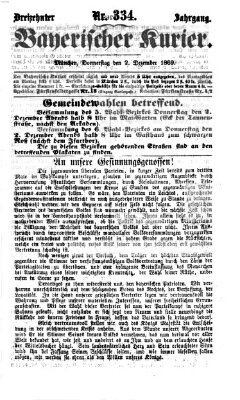 Bayerischer Kurier Donnerstag 2. Dezember 1869