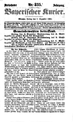 Bayerischer Kurier Freitag 3. Dezember 1869