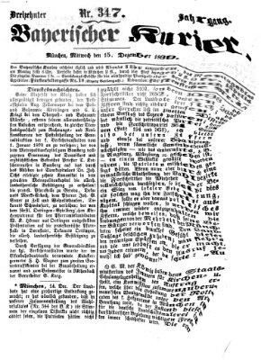 Bayerischer Kurier Mittwoch 15. Dezember 1869