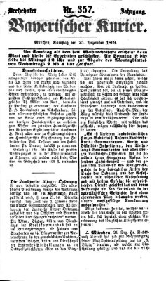 Bayerischer Kurier Samstag 25. Dezember 1869