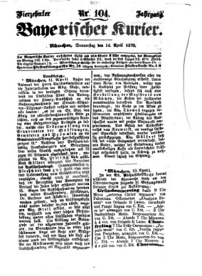 Bayerischer Kurier Donnerstag 14. April 1870