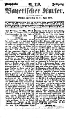 Bayerischer Kurier Donnerstag 21. April 1870