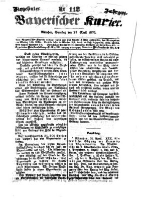 Bayerischer Kurier Samstag 23. April 1870