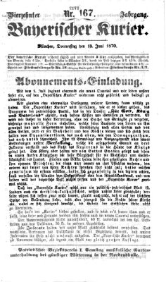 Bayerischer Kurier Samstag 18. Juni 1870