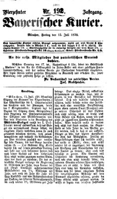 Bayerischer Kurier Freitag 15. Juli 1870