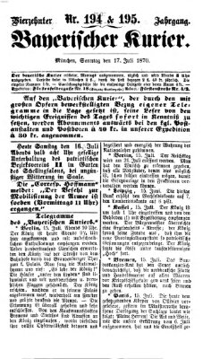 Bayerischer Kurier Sonntag 17. Juli 1870