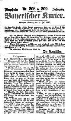 Bayerischer Kurier Sonntag 31. Juli 1870