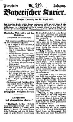 Bayerischer Kurier Donnerstag 11. August 1870