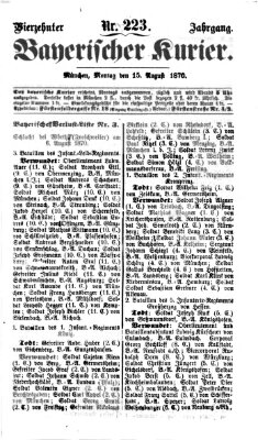 Bayerischer Kurier Montag 15. August 1870