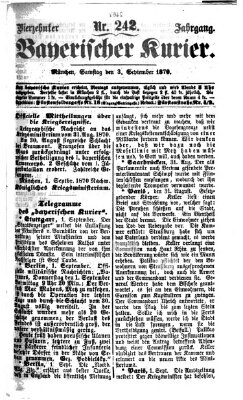 Bayerischer Kurier Samstag 3. September 1870