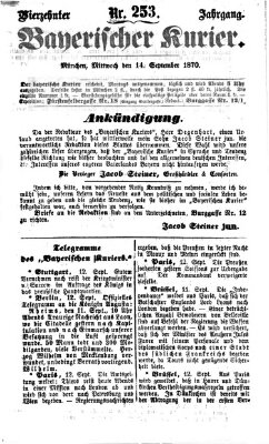 Bayerischer Kurier Mittwoch 14. September 1870