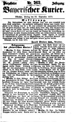 Bayerischer Kurier Freitag 23. September 1870