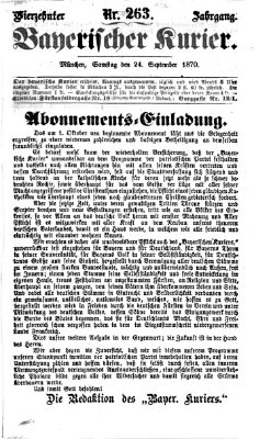 Bayerischer Kurier Samstag 24. September 1870