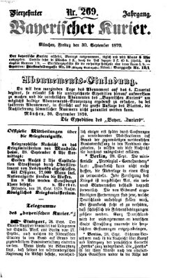 Bayerischer Kurier Freitag 30. September 1870