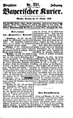 Bayerischer Kurier Samstag 22. Oktober 1870