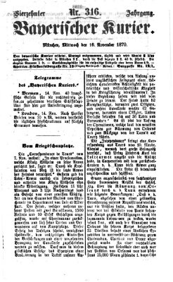 Bayerischer Kurier Mittwoch 16. November 1870