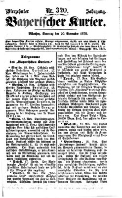 Bayerischer Kurier Sonntag 20. November 1870