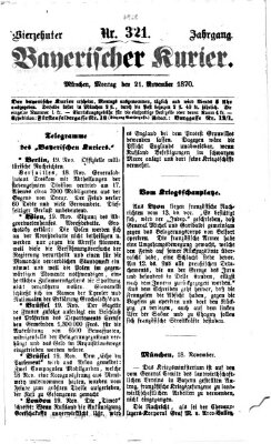 Bayerischer Kurier Montag 21. November 1870