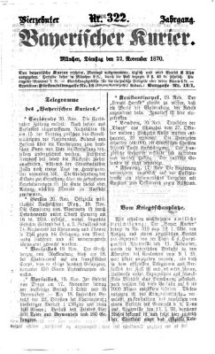 Bayerischer Kurier Dienstag 22. November 1870