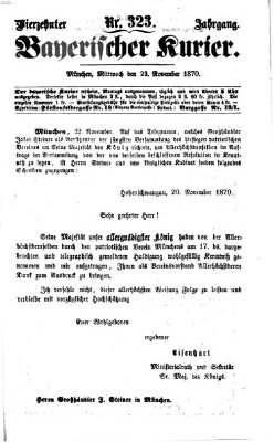 Bayerischer Kurier Mittwoch 23. November 1870