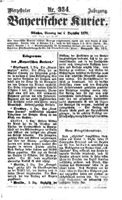 Bayerischer Kurier Sonntag 4. Dezember 1870