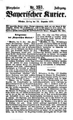 Bayerischer Kurier Freitag 23. Dezember 1870