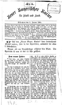 Neuer bayerischer Kurier für Stadt und Land Freitag 1. Januar 1864