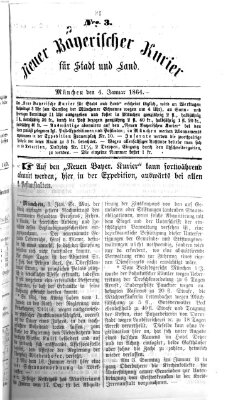 Neuer bayerischer Kurier für Stadt und Land Montag 4. Januar 1864