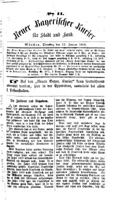 Neuer bayerischer Kurier für Stadt und Land Dienstag 12. Januar 1864