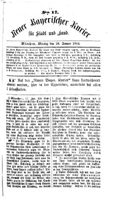 Neuer bayerischer Kurier für Stadt und Land Montag 18. Januar 1864