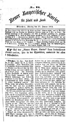 Neuer bayerischer Kurier für Stadt und Land Montag 25. Januar 1864