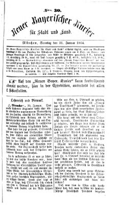 Neuer bayerischer Kurier für Stadt und Land Sonntag 31. Januar 1864