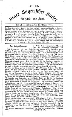 Neuer bayerischer Kurier für Stadt und Land Mittwoch 10. Februar 1864