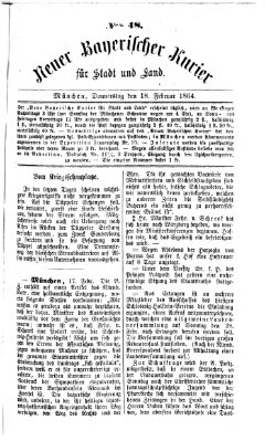 Neuer bayerischer Kurier für Stadt und Land Donnerstag 18. Februar 1864