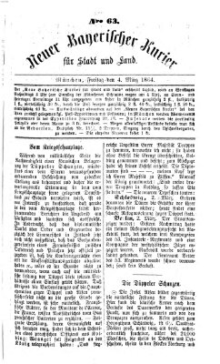 Neuer bayerischer Kurier für Stadt und Land Freitag 4. März 1864