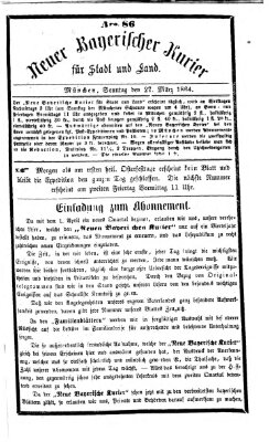 Neuer bayerischer Kurier für Stadt und Land Sonntag 27. März 1864