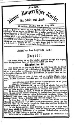 Neuer bayerischer Kurier für Stadt und Land Montag 28. März 1864