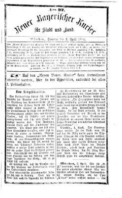 Neuer bayerischer Kurier für Stadt und Land Sonntag 3. April 1864