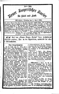 Neuer bayerischer Kurier für Stadt und Land Dienstag 5. April 1864