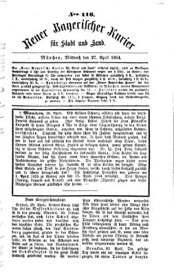 Neuer bayerischer Kurier für Stadt und Land Mittwoch 27. April 1864