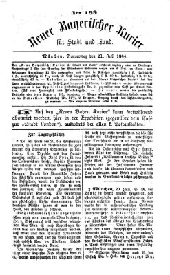 Neuer bayerischer Kurier für Stadt und Land Donnerstag 21. Juli 1864